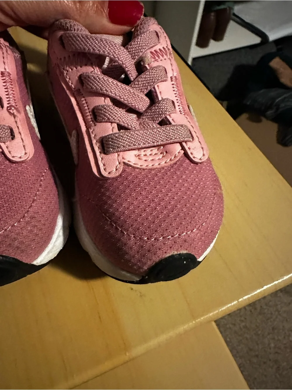Nike Kids Pink Mesh Lace-Up Sneakers